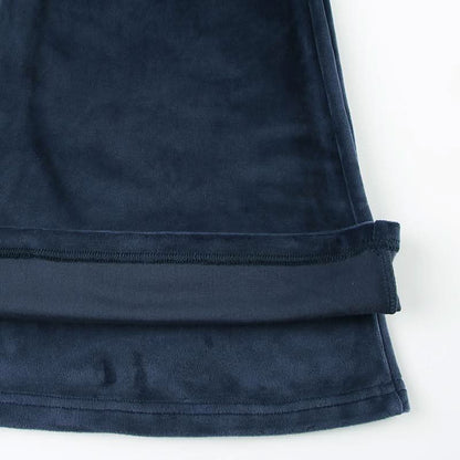 Velvet knitted patchwork self tie low rise pant