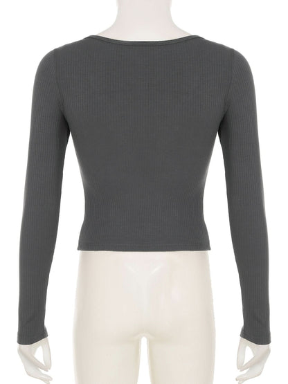 Long sleeve patchwork lace hem bowknot ruched top