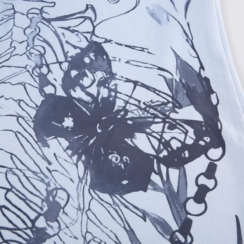 Print tie dye backless cami maxi dress-final-sale