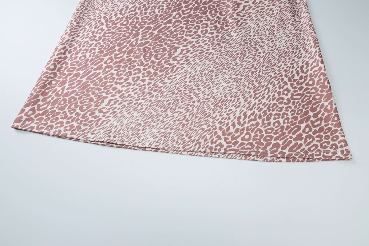 Irregular halter leopard print contrast maxi dress