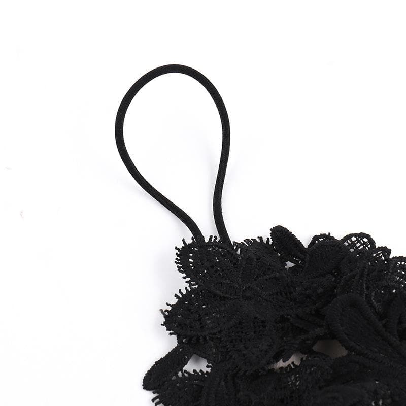 Flower embroidery bustier backless cami top