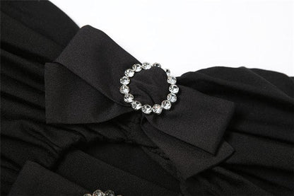 Hollow out bowknot tube cut out top