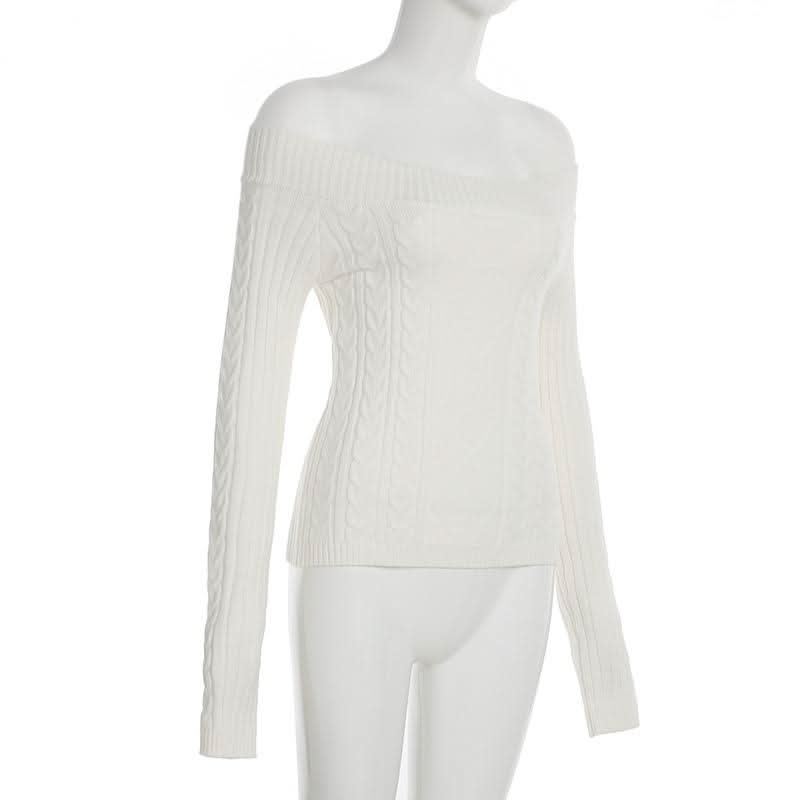 Off shoulder long sleeve sweater top