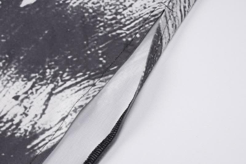 Slit long sleeve contrast o ring u neck maxi dress-final-sale