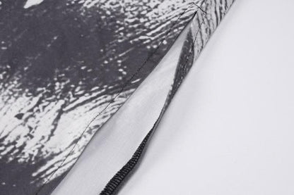 Slit long sleeve contrast o ring u neck maxi dress-final-sale