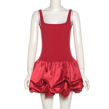 Square neck backless cami mini dress