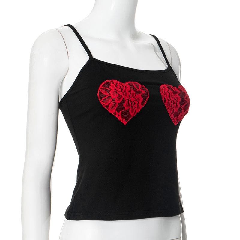 U neck sweetheart pattern cami top