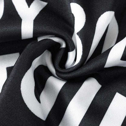 Round neck letter print solid crop tank top