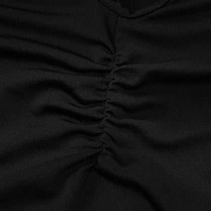 Halter hollow out backless v neck slit cut out midi dress