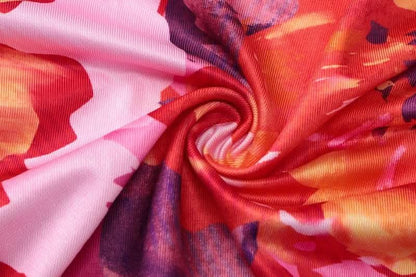 Halter flower print o ring slit maxi skirt set-final-sale