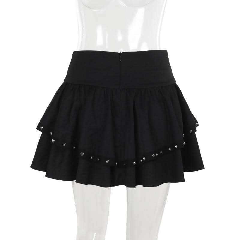 Lace up self tie o ring mini skirt