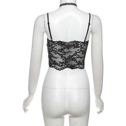 Halter v neck lace cami top