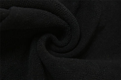 Fishnet irregular long sleeve hollow out see through cut out mini dress