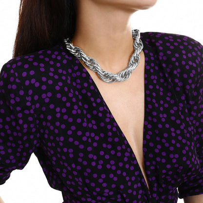 Layered solid choker necklace