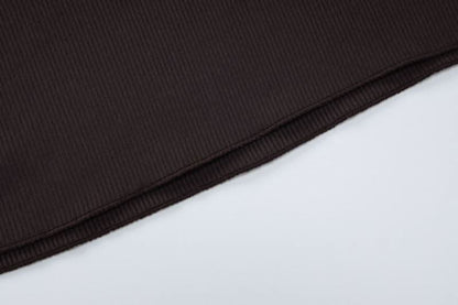 Long sleeve u neck ribbed solid maxi dress