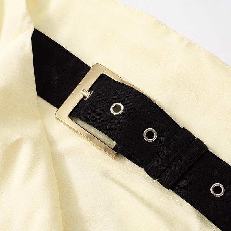 Print buckle backless contrast tube maxi dress