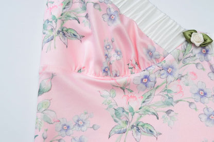 V neck flower print cami maxi dress