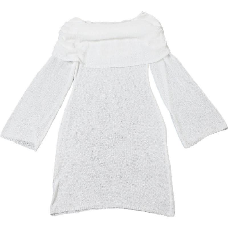 Long sleeve off shoulder knitted mini dress