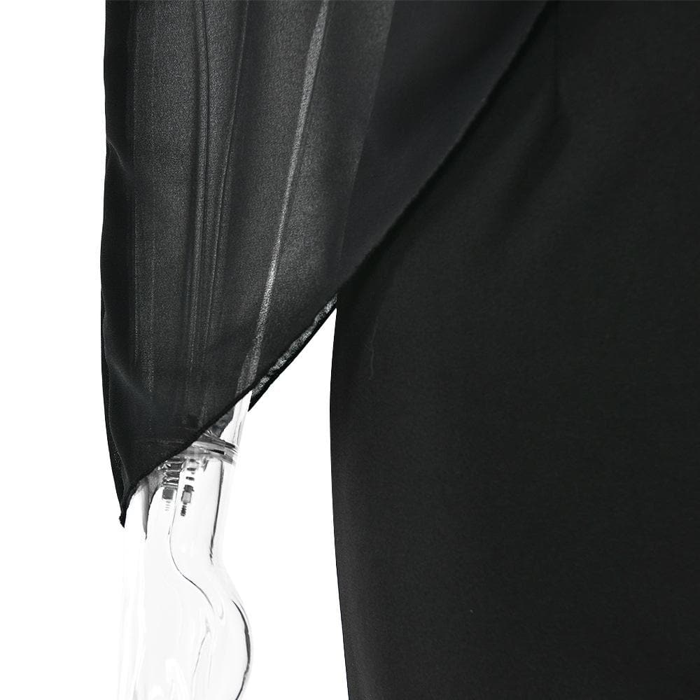 Irregular ruffle chiffon patchwork maxi dress