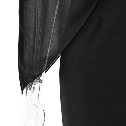 Irregular ruffle chiffon patchwork maxi dress