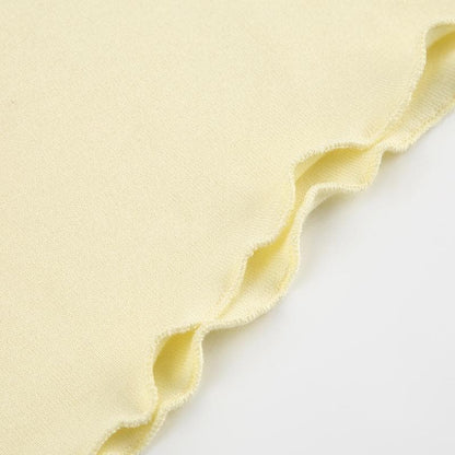 Flower applique lace hem ruffle cami top