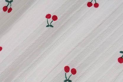 Halter v neck cherry print bowknot mini dress