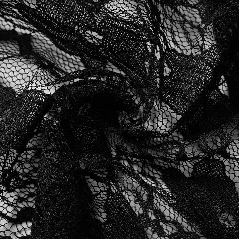 Lace see through solid stitch medium rise pant