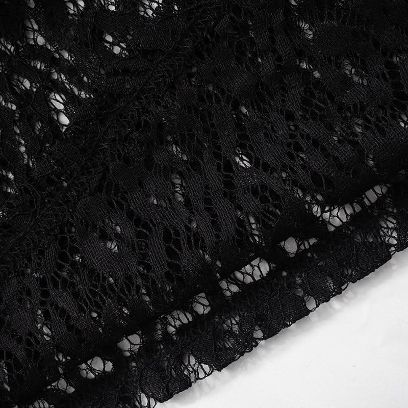 Off shoulder long sleeve lace top