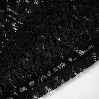 Off shoulder long sleeve lace top