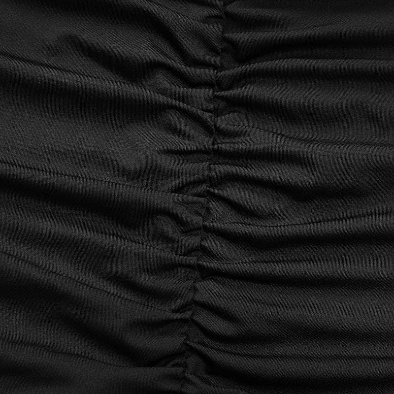 Ruffle hollow out ruched backless cami cut out mini dress
