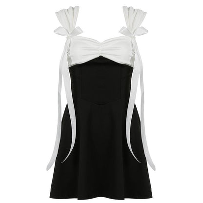 Off shoulder ruched bowknot mini dress