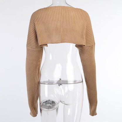 Knitted long sleeve cropped top