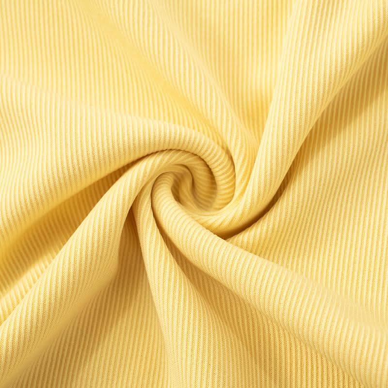 High neck long flared sleeve ruched ribbed solid top
