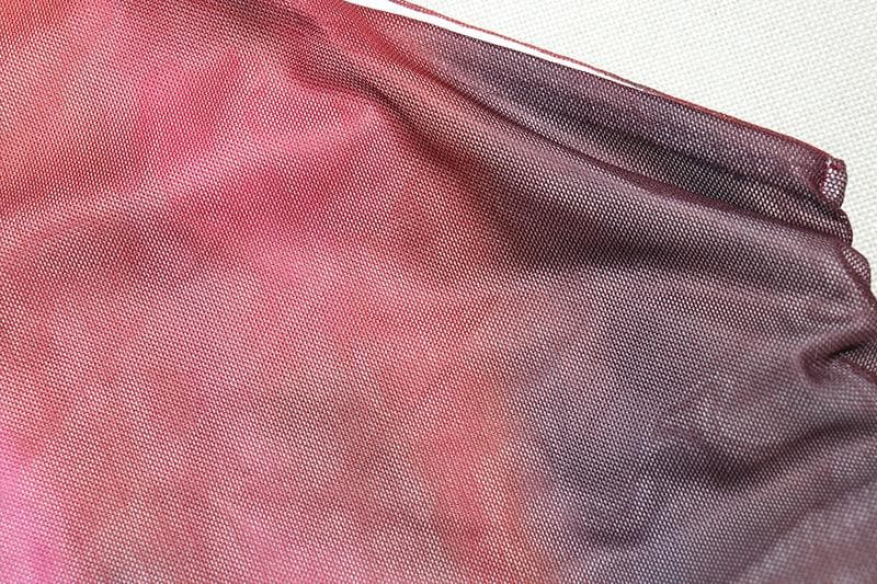 One shoulder sheer mesh print irregular ruffle maxi dress