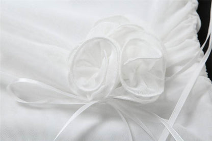 Halter flower applique mesh mini dress