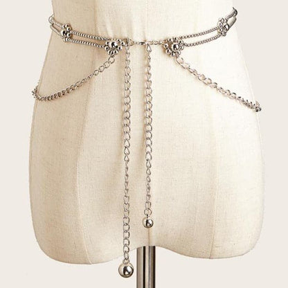 Flower beaded waist chain