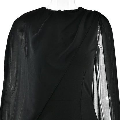 Irregular ruffle chiffon patchwork maxi dress