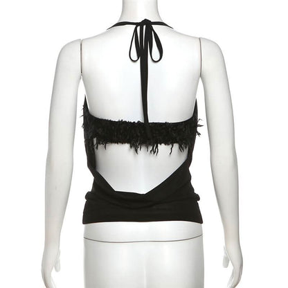 Halter glitter mesh 2 piece top