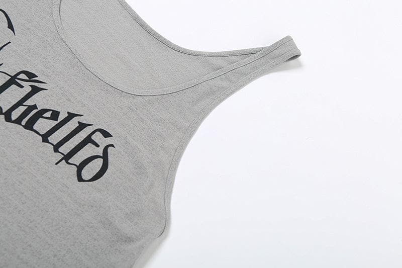 U neck glitter letter print 2 piece top