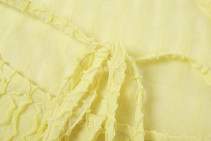 Cross back self tie backless u neck textured solid maxi dress-final-sale