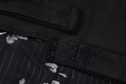 Lace patchwork backless slit cami maxi dress