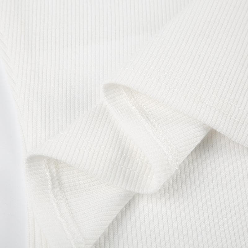 Crewneck bowknot ribbed sleeveless tank top