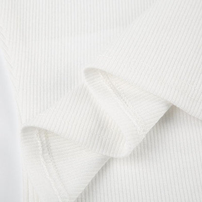 Crewneck bowknot ribbed sleeveless tank top