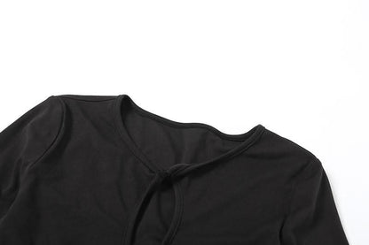 Long sleeve hollow out cut out maxi dress