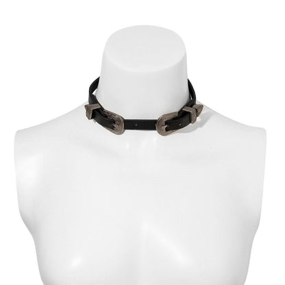 Metal chain cross decor choker necklace