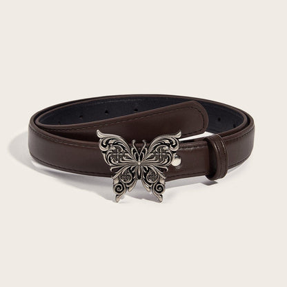 Butterfly PU leather adjustable belt