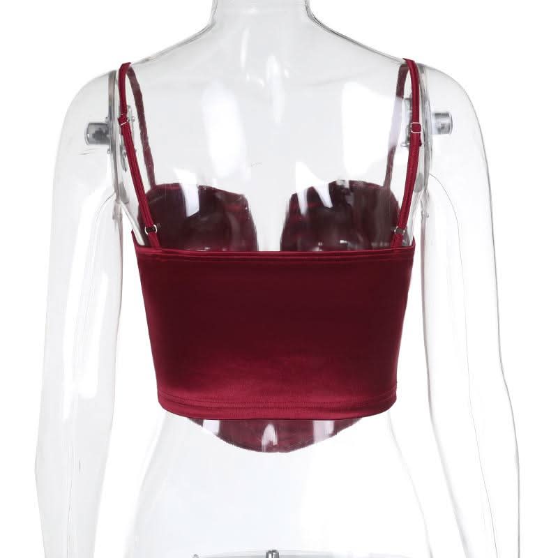 Satin v neck backless solid cami top