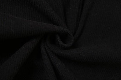 Long sleeve v neck butterfly embroidery halter contrast top-final-sale