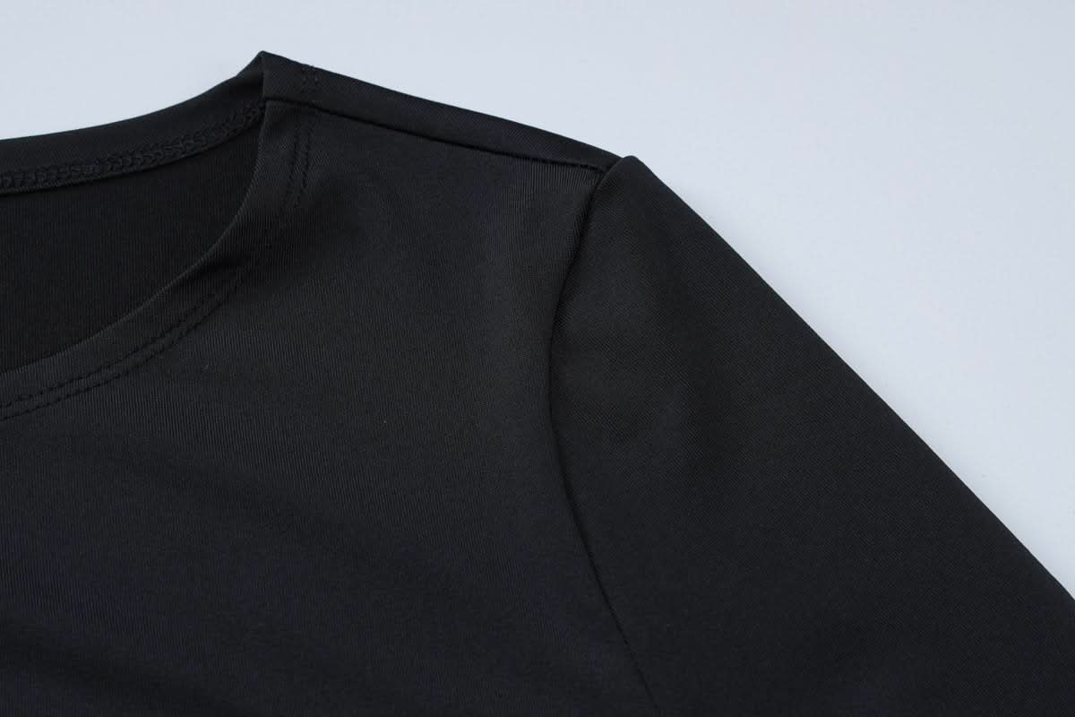 Long sleeve round neck slit solid maxi dress