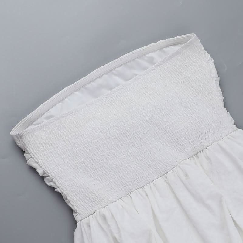 Backless ruched tube mini dress